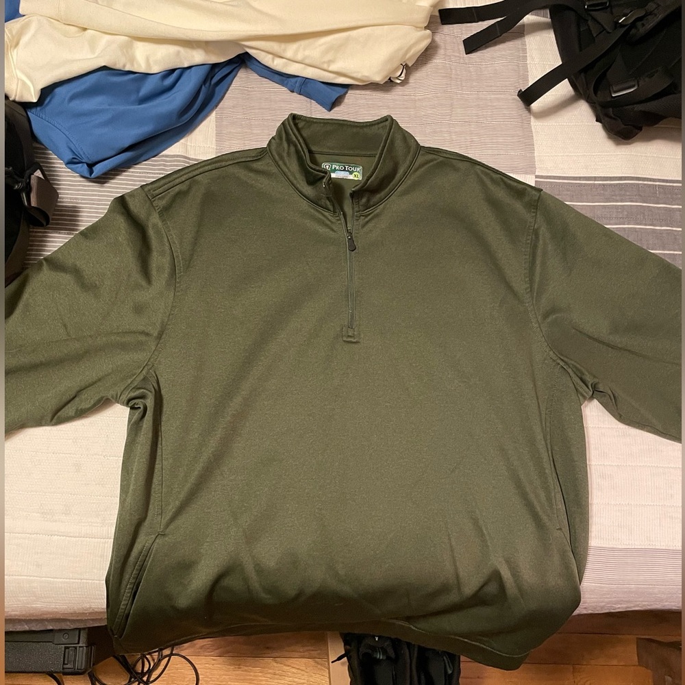 Green Quarter Zip (Fleece Lined)